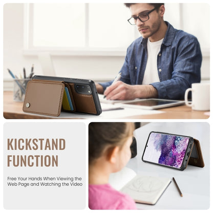 For Samsung Galaxy S20 5G JEEHOOD J05 Business Magnetic Style RFID Leather Phone Case(Brown) - Galaxy Phone Cases by JEEHOOD | Online Shopping UK | buy2fix