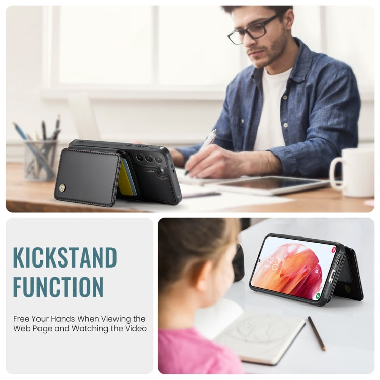 For Samsung Galaxy S21+ 5G JEEHOOD J05 Business Magnetic Style RFID Leather Phone Case(Black) - Galaxy S21+ 5G Cases by JEEHOOD | Online Shopping UK | buy2fix