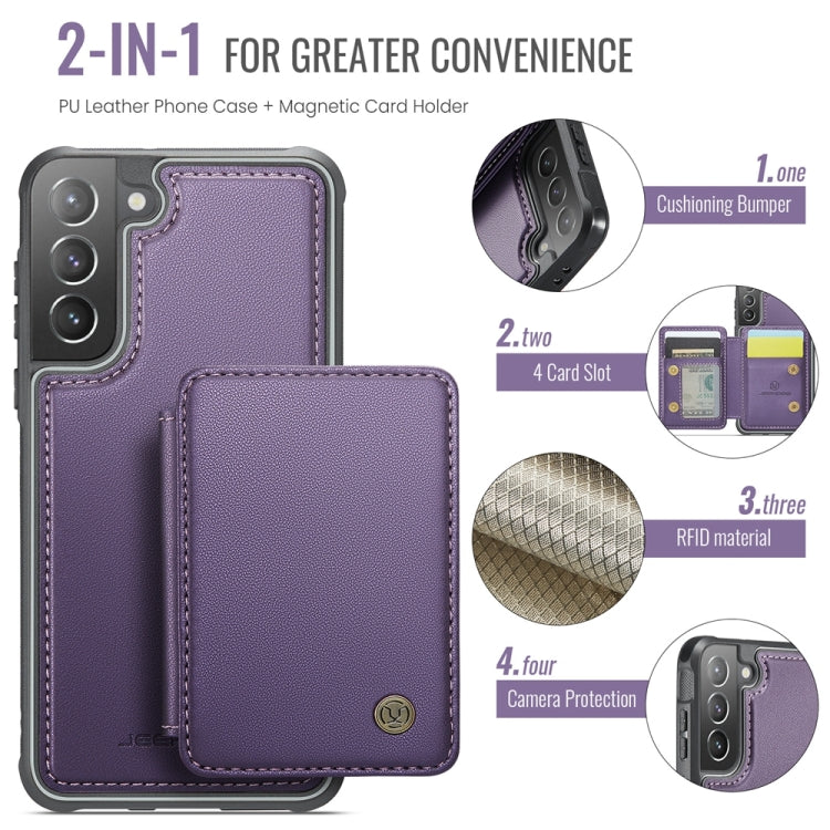For Samsung Galaxy S21+ 5G JEEHOOD J05 Business Magnetic Style RFID Leather Phone Case(Purple) - Galaxy S21+ 5G Cases by JEEHOOD | Online Shopping UK | buy2fix