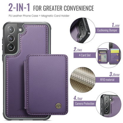 For Samsung Galaxy S21+ 5G JEEHOOD J05 Business Magnetic Style RFID Leather Phone Case(Purple) - Galaxy S21+ 5G Cases by JEEHOOD | Online Shopping UK | buy2fix