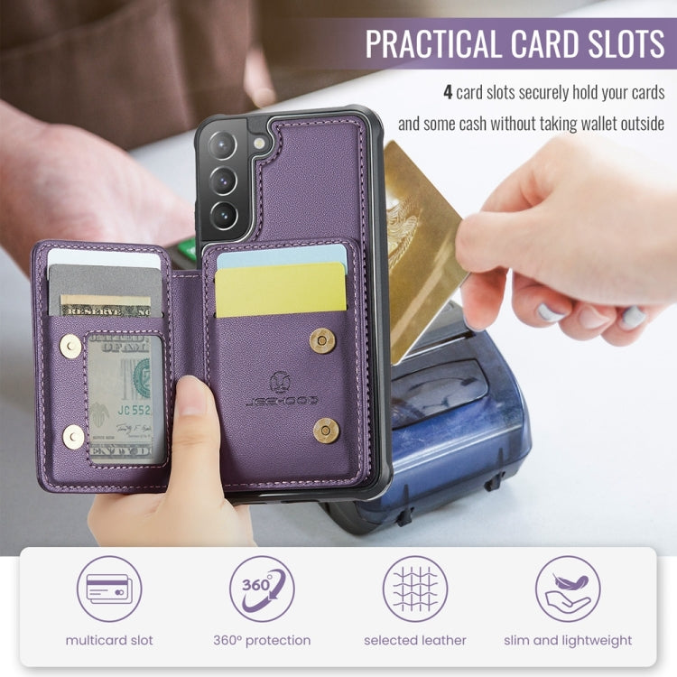 For Samsung Galaxy S21+ 5G JEEHOOD J05 Business Magnetic Style RFID Leather Phone Case(Purple) - Galaxy S21+ 5G Cases by JEEHOOD | Online Shopping UK | buy2fix