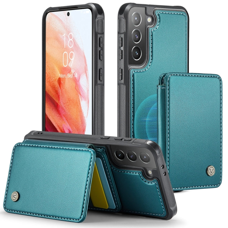 For Samsung Galaxy S21+ 5G JEEHOOD J05 Business Magnetic Style RFID Leather Phone Case(Blue Green) - Galaxy S21+ 5G Cases by JEEHOOD | Online Shopping UK | buy2fix