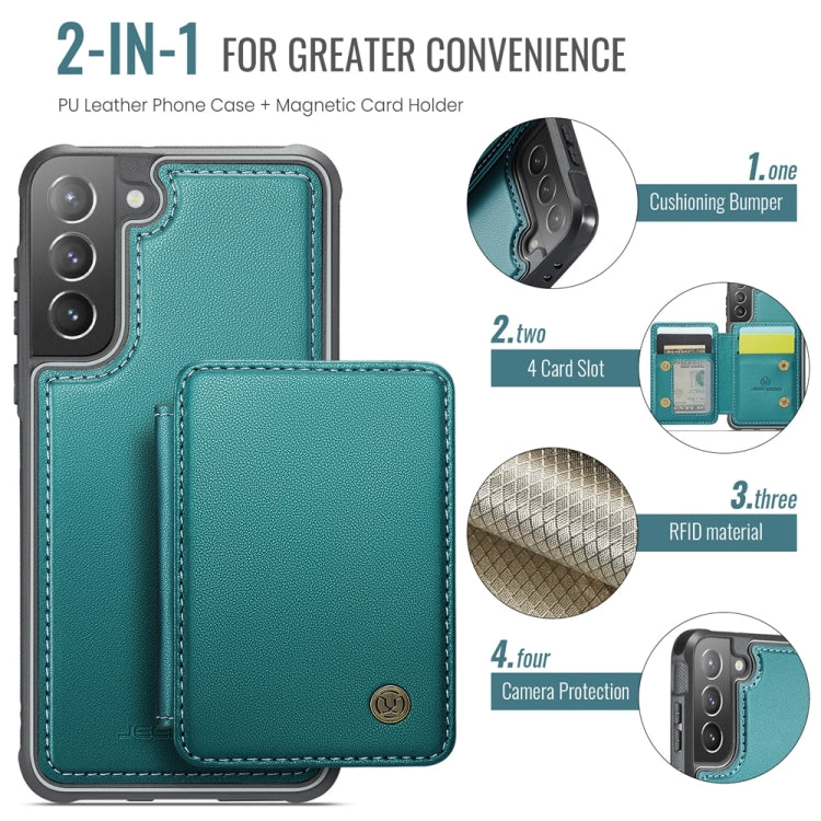 For Samsung Galaxy S21+ 5G JEEHOOD J05 Business Magnetic Style RFID Leather Phone Case(Blue Green) - Galaxy S21+ 5G Cases by JEEHOOD | Online Shopping UK | buy2fix