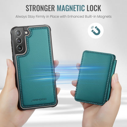 For Samsung Galaxy S21+ 5G JEEHOOD J05 Business Magnetic Style RFID Leather Phone Case(Blue Green) - Galaxy S21+ 5G Cases by JEEHOOD | Online Shopping UK | buy2fix