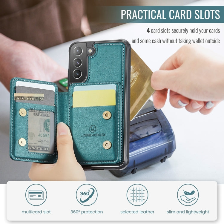 For Samsung Galaxy S21+ 5G JEEHOOD J05 Business Magnetic Style RFID Leather Phone Case(Blue Green) - Galaxy S21+ 5G Cases by JEEHOOD | Online Shopping UK | buy2fix