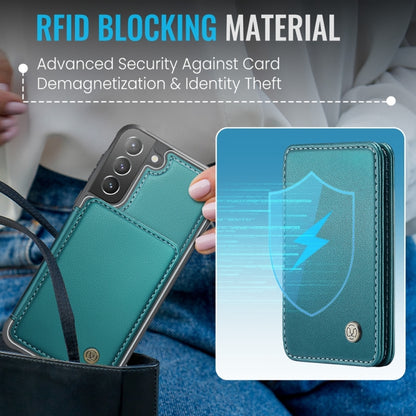 For Samsung Galaxy S21+ 5G JEEHOOD J05 Business Magnetic Style RFID Leather Phone Case(Blue Green) - Galaxy S21+ 5G Cases by JEEHOOD | Online Shopping UK | buy2fix