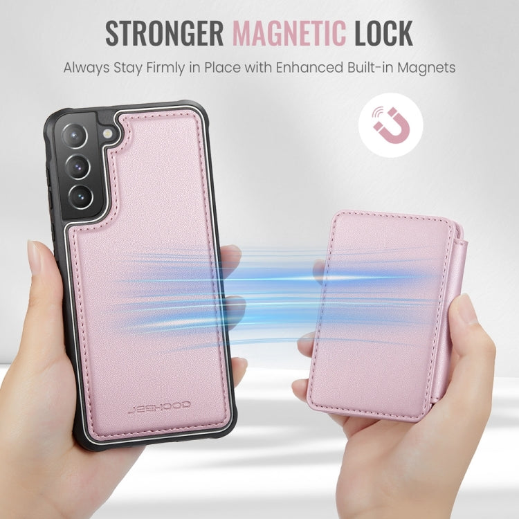 For Samsung Galaxy S21+ 5G JEEHOOD J05 Business Magnetic Style RFID Leather Phone Case(Pink) - Galaxy S21+ 5G Cases by JEEHOOD | Online Shopping UK | buy2fix