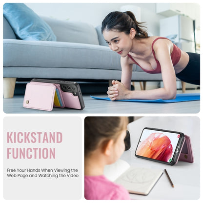 For Samsung Galaxy S21+ 5G JEEHOOD J05 Business Magnetic Style RFID Leather Phone Case(Pink) - Galaxy S21+ 5G Cases by JEEHOOD | Online Shopping UK | buy2fix