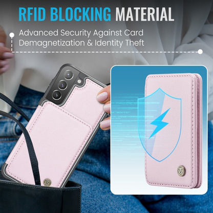 For Samsung Galaxy S21+ 5G JEEHOOD J05 Business Magnetic Style RFID Leather Phone Case(Pink) - Galaxy S21+ 5G Cases by JEEHOOD | Online Shopping UK | buy2fix