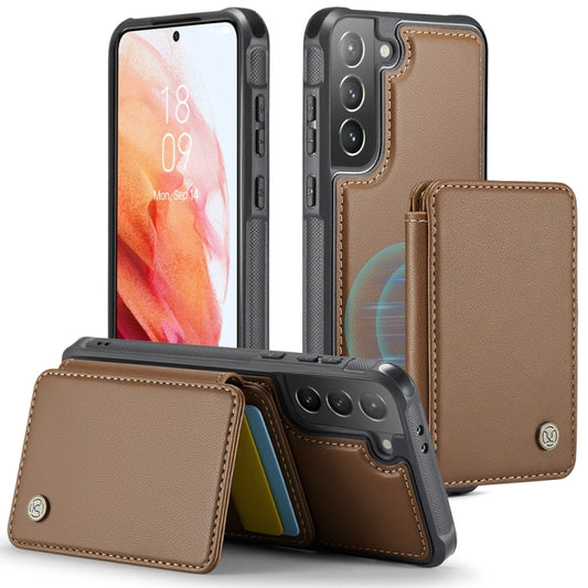 For Samsung Galaxy S21+ 5G JEEHOOD J05 Business Magnetic Style RFID Leather Phone Case(Brown) - Galaxy S21+ 5G Cases by JEEHOOD | Online Shopping UK | buy2fix