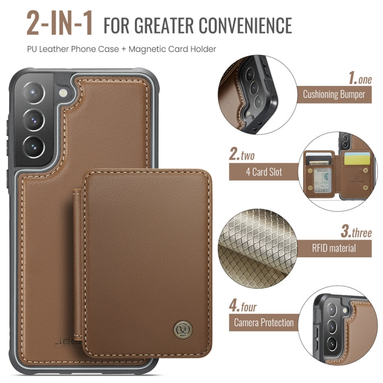 For Samsung Galaxy S21+ 5G JEEHOOD J05 Business Magnetic Style RFID Leather Phone Case(Brown) - Galaxy S21+ 5G Cases by JEEHOOD | Online Shopping UK | buy2fix