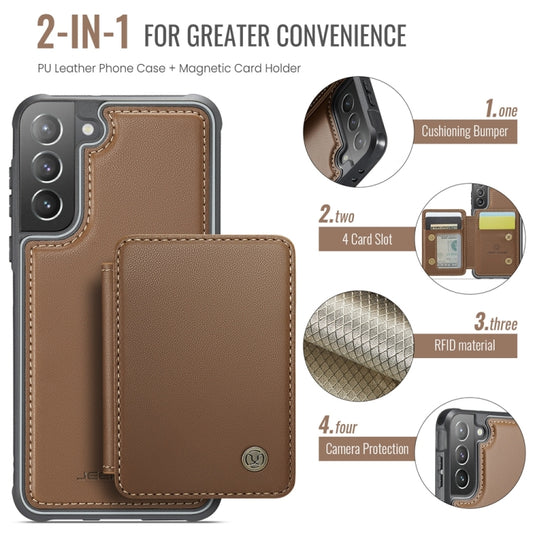For Samsung Galaxy S21+ 5G JEEHOOD J05 Business Magnetic Style RFID Leather Phone Case(Brown) - Galaxy S21+ 5G Cases by JEEHOOD | Online Shopping UK | buy2fix