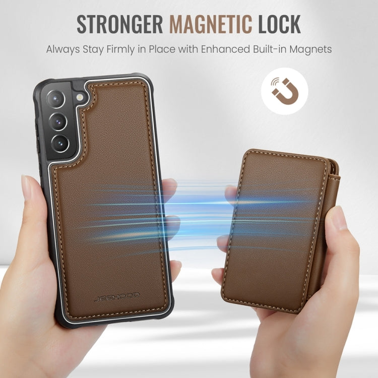 For Samsung Galaxy S21+ 5G JEEHOOD J05 Business Magnetic Style RFID Leather Phone Case(Brown) - Galaxy S21+ 5G Cases by JEEHOOD | Online Shopping UK | buy2fix