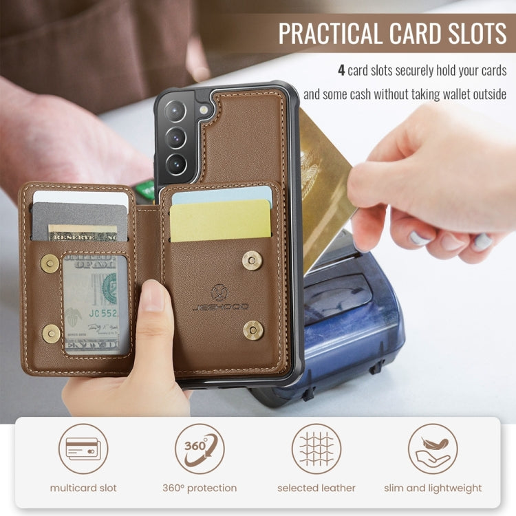 For Samsung Galaxy S21+ 5G JEEHOOD J05 Business Magnetic Style RFID Leather Phone Case(Brown) - Galaxy S21+ 5G Cases by JEEHOOD | Online Shopping UK | buy2fix