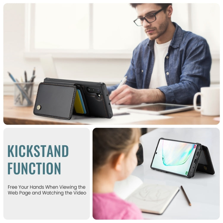 For Samsung Galaxy Note10 5G JEEHOOD J05 Business Magnetic Style RFID Leather Phone Case(Black) - Galaxy Phone Cases by JEEHOOD | Online Shopping UK | buy2fix