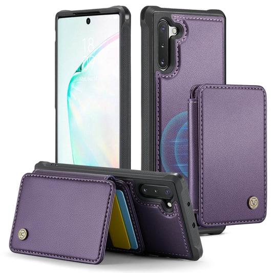 For Samsung Galaxy Note10 5G JEEHOOD J05 Business Magnetic Style RFID Leather Phone Case(Purple) - Galaxy Phone Cases by JEEHOOD | Online Shopping UK | buy2fix