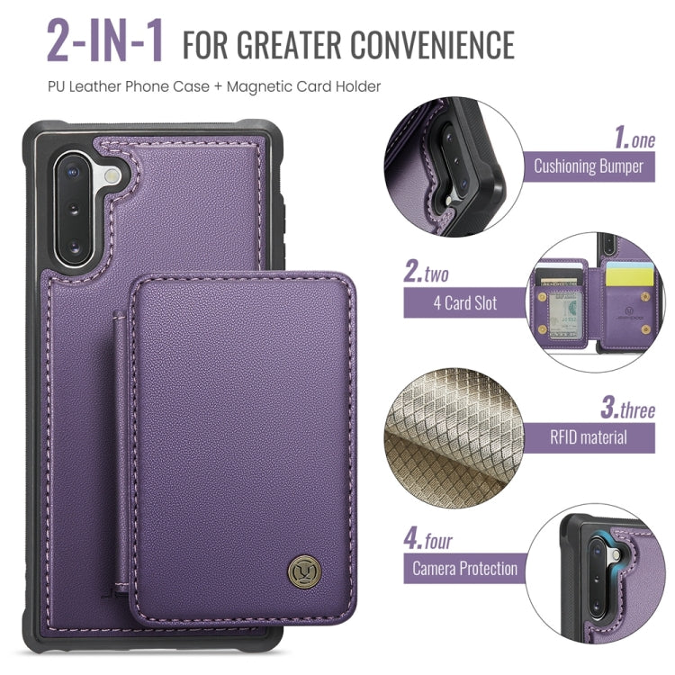 For Samsung Galaxy Note10 5G JEEHOOD J05 Business Magnetic Style RFID Leather Phone Case(Purple) - Galaxy Phone Cases by JEEHOOD | Online Shopping UK | buy2fix
