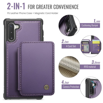 For Samsung Galaxy Note10 5G JEEHOOD J05 Business Magnetic Style RFID Leather Phone Case(Purple) - Galaxy Phone Cases by JEEHOOD | Online Shopping UK | buy2fix