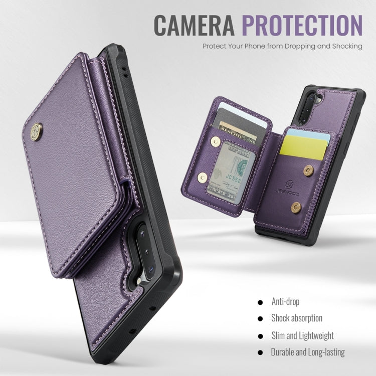 For Samsung Galaxy Note10 5G JEEHOOD J05 Business Magnetic Style RFID Leather Phone Case(Purple) - Galaxy Phone Cases by JEEHOOD | Online Shopping UK | buy2fix