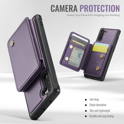 For Samsung Galaxy Note10 5G JEEHOOD J05 Business Magnetic Style RFID Leather Phone Case(Purple) - Galaxy Phone Cases by JEEHOOD | Online Shopping UK | buy2fix
