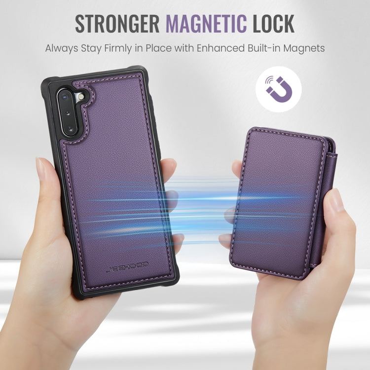For Samsung Galaxy Note10 5G JEEHOOD J05 Business Magnetic Style RFID Leather Phone Case(Purple) - Galaxy Phone Cases by JEEHOOD | Online Shopping UK | buy2fix