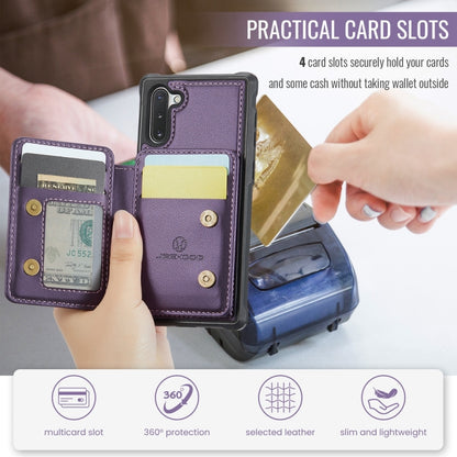 For Samsung Galaxy Note10 5G JEEHOOD J05 Business Magnetic Style RFID Leather Phone Case(Purple) - Galaxy Phone Cases by JEEHOOD | Online Shopping UK | buy2fix