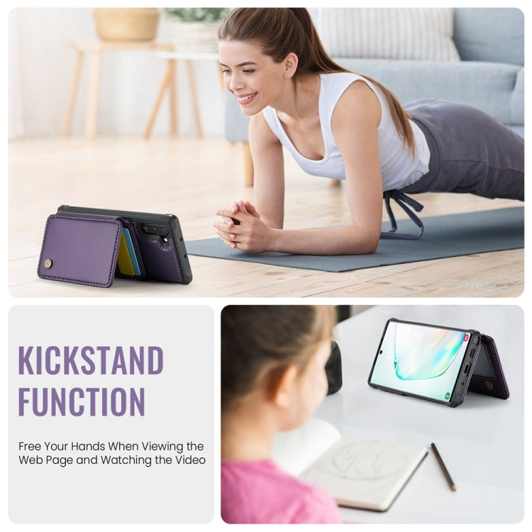 For Samsung Galaxy Note10 5G JEEHOOD J05 Business Magnetic Style RFID Leather Phone Case(Purple) - Galaxy Phone Cases by JEEHOOD | Online Shopping UK | buy2fix