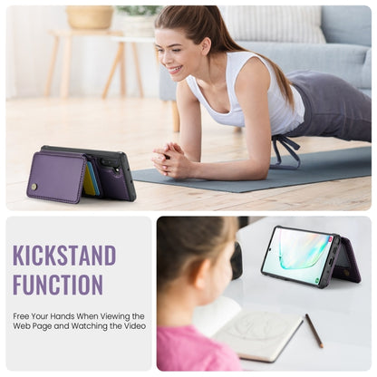 For Samsung Galaxy Note10 5G JEEHOOD J05 Business Magnetic Style RFID Leather Phone Case(Purple) - Galaxy Phone Cases by JEEHOOD | Online Shopping UK | buy2fix
