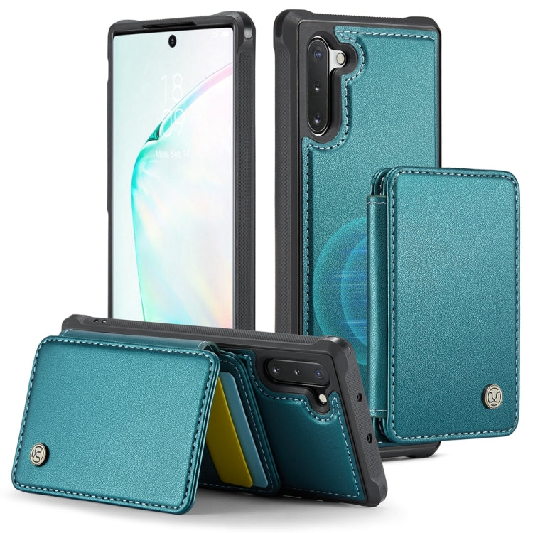 For Samsung Galaxy Note10 5G JEEHOOD J05 Business Magnetic Style RFID Leather Phone Case(Blue Green) - Galaxy Phone Cases by JEEHOOD | Online Shopping UK | buy2fix
