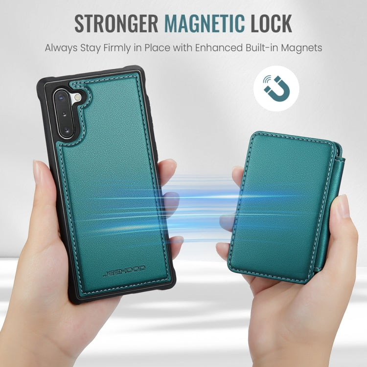 For Samsung Galaxy Note10 5G JEEHOOD J05 Business Magnetic Style RFID Leather Phone Case(Blue Green) - Galaxy Phone Cases by JEEHOOD | Online Shopping UK | buy2fix