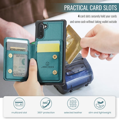 For Samsung Galaxy Note10 5G JEEHOOD J05 Business Magnetic Style RFID Leather Phone Case(Blue Green) - Galaxy Phone Cases by JEEHOOD | Online Shopping UK | buy2fix