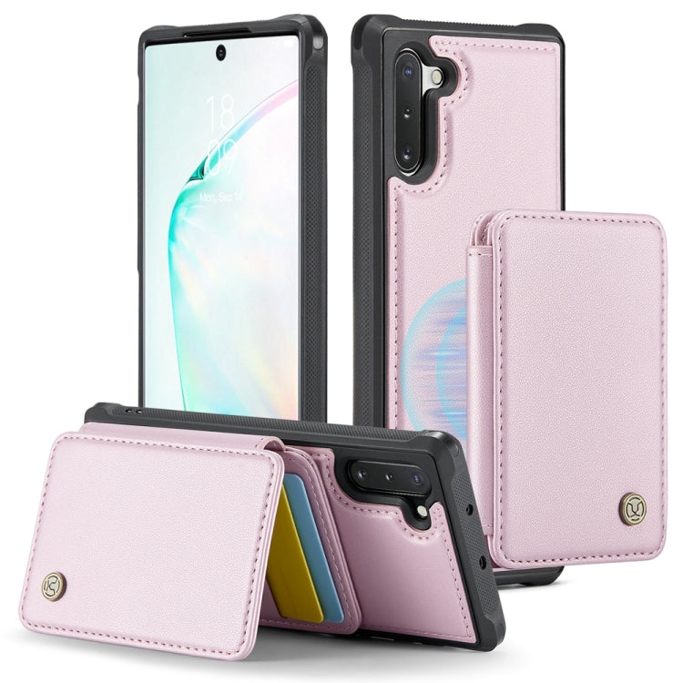 For Samsung Galaxy Note10 5G JEEHOOD J05 Business Magnetic Style RFID Leather Phone Case(Pink) - Galaxy Phone Cases by JEEHOOD | Online Shopping UK | buy2fix