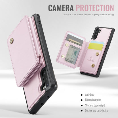 For Samsung Galaxy Note10 5G JEEHOOD J05 Business Magnetic Style RFID Leather Phone Case(Pink) - Galaxy Phone Cases by JEEHOOD | Online Shopping UK | buy2fix