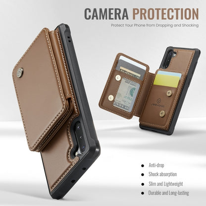 For Samsung Galaxy Note10 5G JEEHOOD J05 Business Magnetic Style RFID Leather Phone Case(Brown) - Galaxy Phone Cases by JEEHOOD | Online Shopping UK | buy2fix