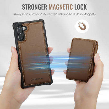 For Samsung Galaxy Note10 5G JEEHOOD J05 Business Magnetic Style RFID Leather Phone Case(Brown) - Galaxy Phone Cases by JEEHOOD | Online Shopping UK | buy2fix