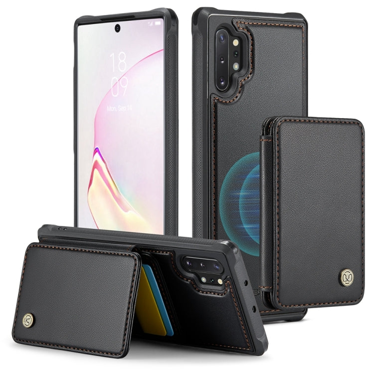 For Samsung Galaxy Note10+ 5G JEEHOOD J05 Business Magnetic Style RFID Leather Phone Case(Black) - Galaxy Phone Cases by JEEHOOD | Online Shopping UK | buy2fix