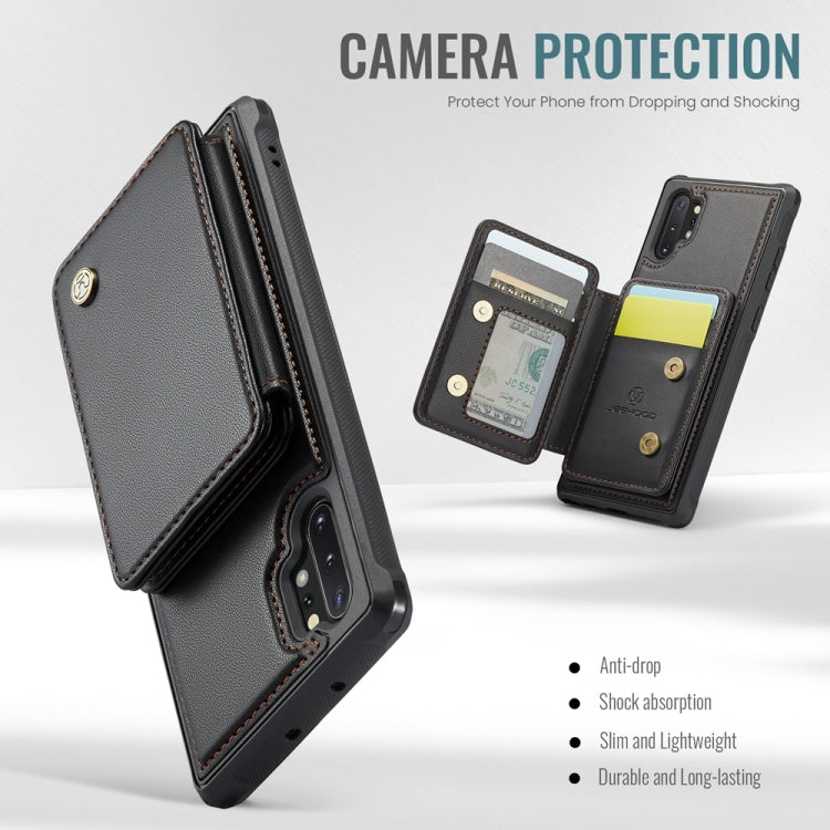 For Samsung Galaxy Note10+ 5G JEEHOOD J05 Business Magnetic Style RFID Leather Phone Case(Black) - Galaxy Phone Cases by JEEHOOD | Online Shopping UK | buy2fix