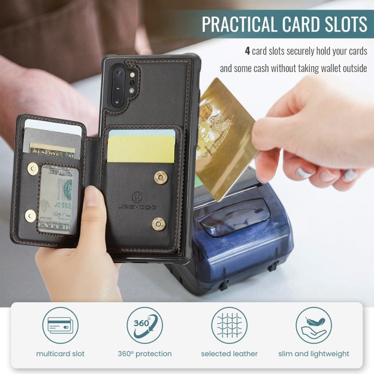 For Samsung Galaxy Note10+ 5G JEEHOOD J05 Business Magnetic Style RFID Leather Phone Case(Black) - Galaxy Phone Cases by JEEHOOD | Online Shopping UK | buy2fix