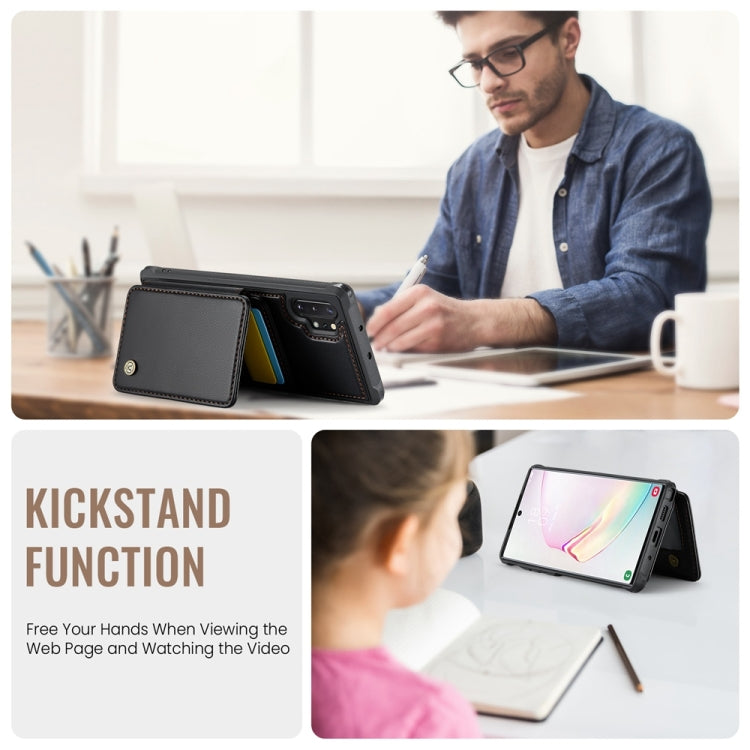 For Samsung Galaxy Note10+ 5G JEEHOOD J05 Business Magnetic Style RFID Leather Phone Case(Black) - Galaxy Phone Cases by JEEHOOD | Online Shopping UK | buy2fix