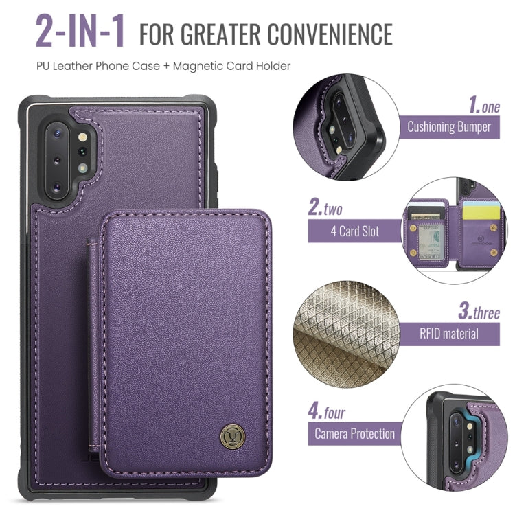 For Samsung Galaxy Note10+ 5G JEEHOOD J05 Business Magnetic Style RFID Leather Phone Case(Purple) - Galaxy Phone Cases by JEEHOOD | Online Shopping UK | buy2fix
