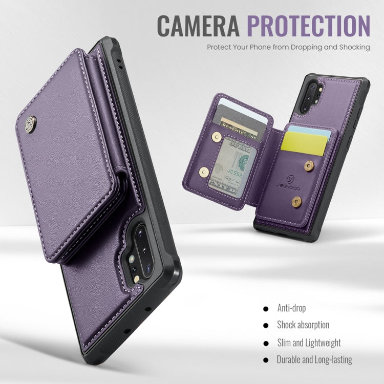 For Samsung Galaxy Note10+ 5G JEEHOOD J05 Business Magnetic Style RFID Leather Phone Case(Purple) - Galaxy Phone Cases by JEEHOOD | Online Shopping UK | buy2fix