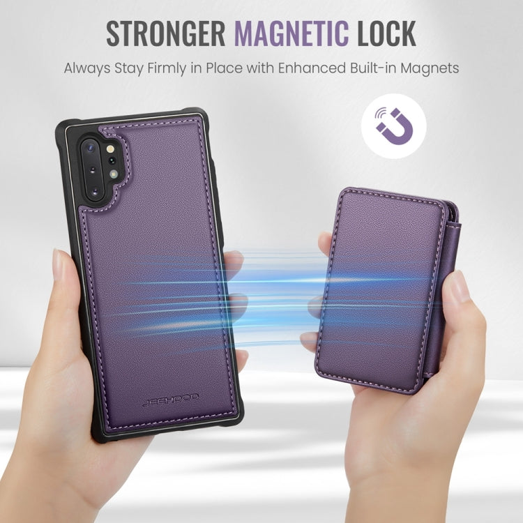 For Samsung Galaxy Note10+ 5G JEEHOOD J05 Business Magnetic Style RFID Leather Phone Case(Purple) - Galaxy Phone Cases by JEEHOOD | Online Shopping UK | buy2fix