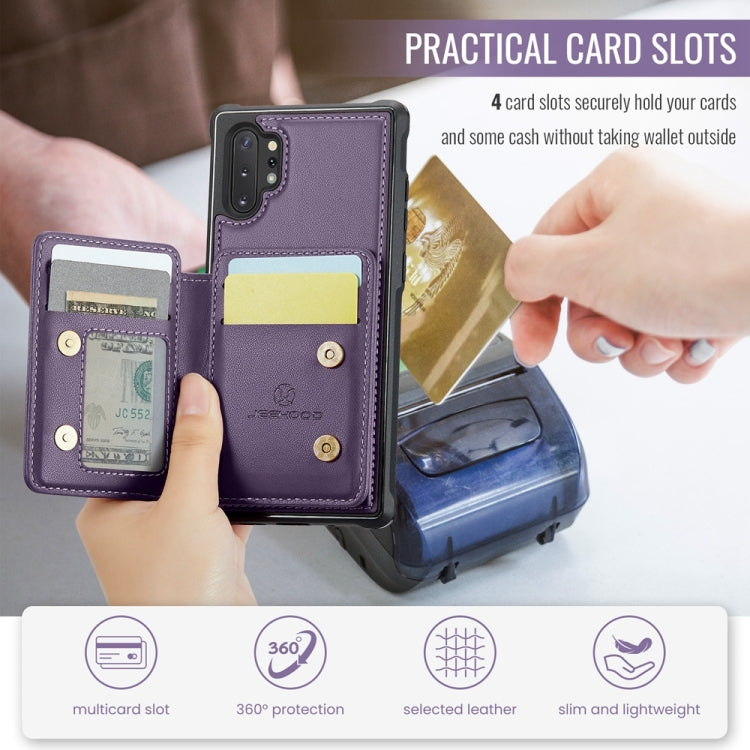 For Samsung Galaxy Note10+ 5G JEEHOOD J05 Business Magnetic Style RFID Leather Phone Case(Purple) - Galaxy Phone Cases by JEEHOOD | Online Shopping UK | buy2fix