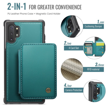 For Samsung Galaxy Note10+ 5G JEEHOOD J05 Business Magnetic Style RFID Leather Phone Case(Blue Green) - Galaxy Phone Cases by JEEHOOD | Online Shopping UK | buy2fix