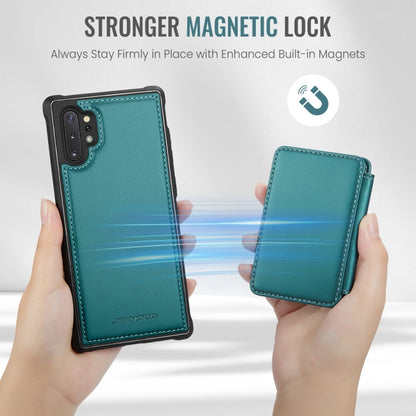 For Samsung Galaxy Note10+ 5G JEEHOOD J05 Business Magnetic Style RFID Leather Phone Case(Blue Green) - Galaxy Phone Cases by JEEHOOD | Online Shopping UK | buy2fix