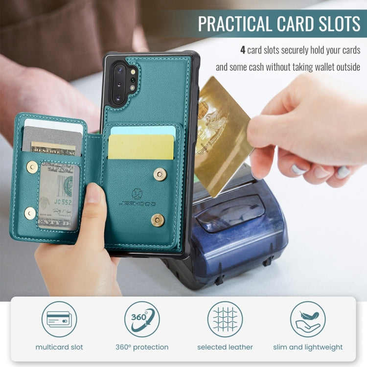 For Samsung Galaxy Note10+ 5G JEEHOOD J05 Business Magnetic Style RFID Leather Phone Case(Blue Green) - Galaxy Phone Cases by JEEHOOD | Online Shopping UK | buy2fix