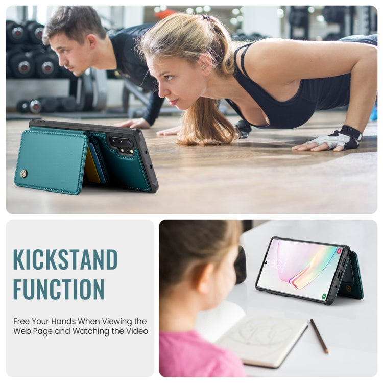 For Samsung Galaxy Note10+ 5G JEEHOOD J05 Business Magnetic Style RFID Leather Phone Case(Blue Green) - Galaxy Phone Cases by JEEHOOD | Online Shopping UK | buy2fix