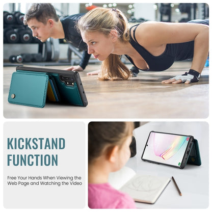 For Samsung Galaxy Note10+ 5G JEEHOOD J05 Business Magnetic Style RFID Leather Phone Case(Blue Green) - Galaxy Phone Cases by JEEHOOD | Online Shopping UK | buy2fix