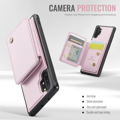 For Samsung Galaxy Note10+ 5G JEEHOOD J05 Business Magnetic Style RFID Leather Phone Case(Pink) - Galaxy Phone Cases by JEEHOOD | Online Shopping UK | buy2fix