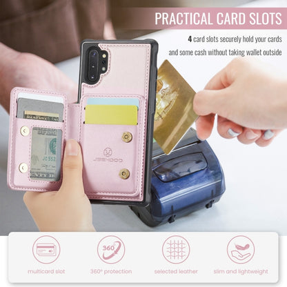 For Samsung Galaxy Note10+ 5G JEEHOOD J05 Business Magnetic Style RFID Leather Phone Case(Pink) - Galaxy Phone Cases by JEEHOOD | Online Shopping UK | buy2fix